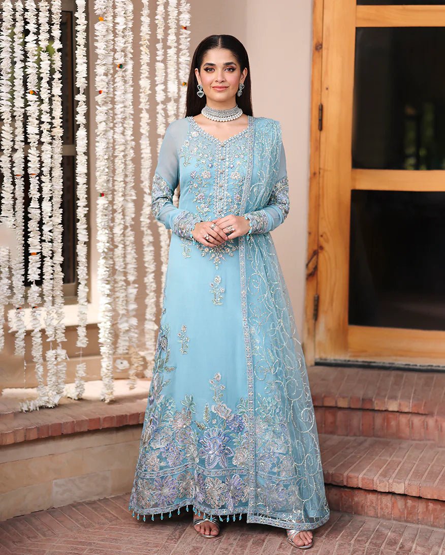 Roheenaz Aangan Chiffon Lehenga 3 Piece Unstitched Suit