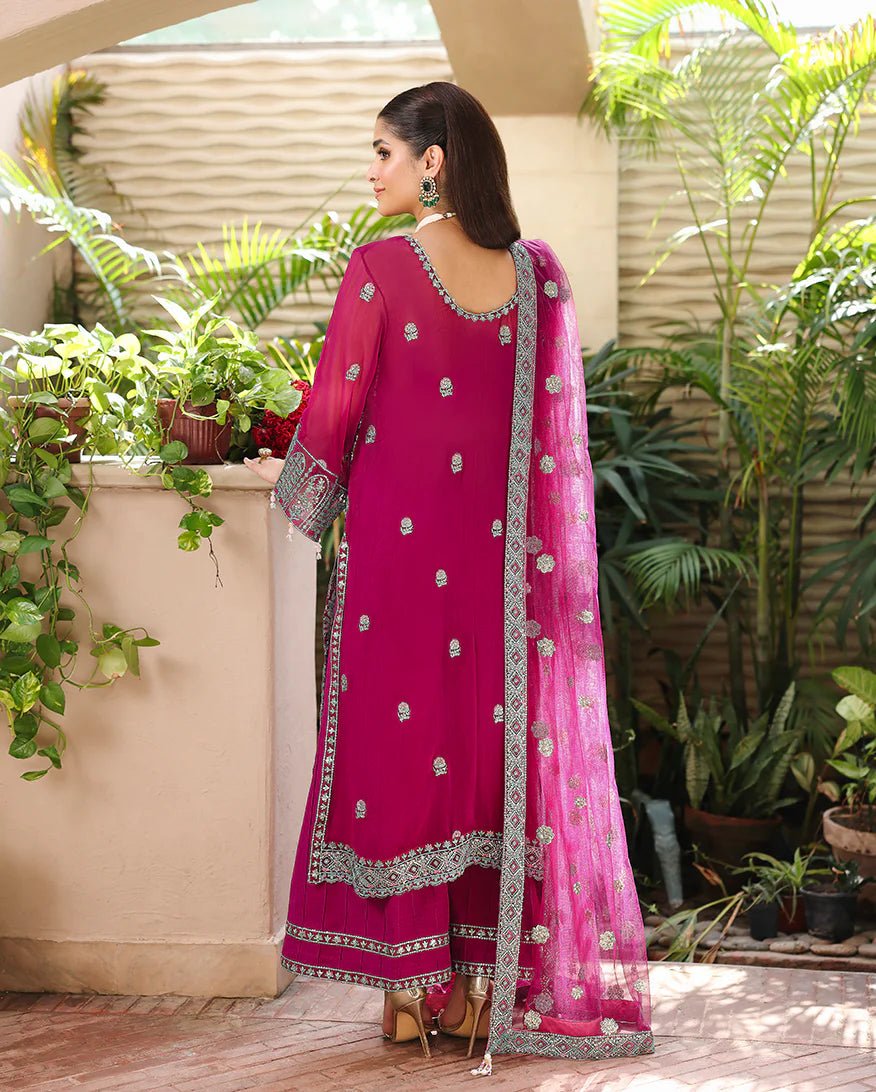 Roheenaz Aangan  Chiffon – 3 Piece Unstitched Lehenga Suit