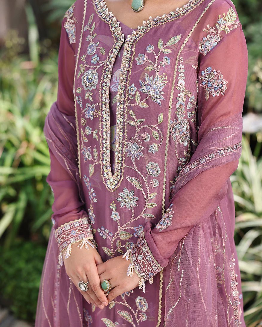 Roheenaz Aangan Luxury Chiffon 3 Piece Unstitched Suit