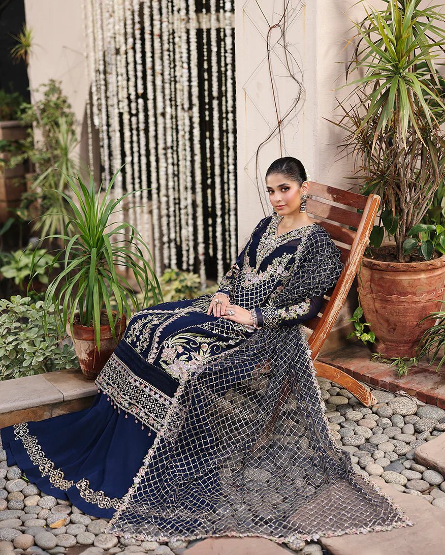Roheenaz Aangan Chiffon 3 Piece Unstitched Lehenga Suit