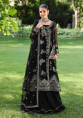 Roheenaz Aangan Chiffon Zyrah Black 3 Piece Lehenga Suit