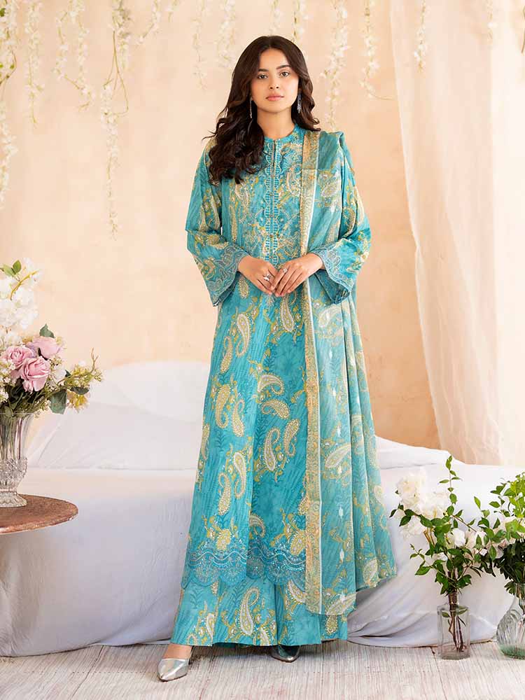 NOVA 3-Piece Unstitched Printed Lawn Embroidered Suit