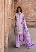 Zarqash Luxe Lawn Lilac 3 Piece Embroidered Lawn Suit