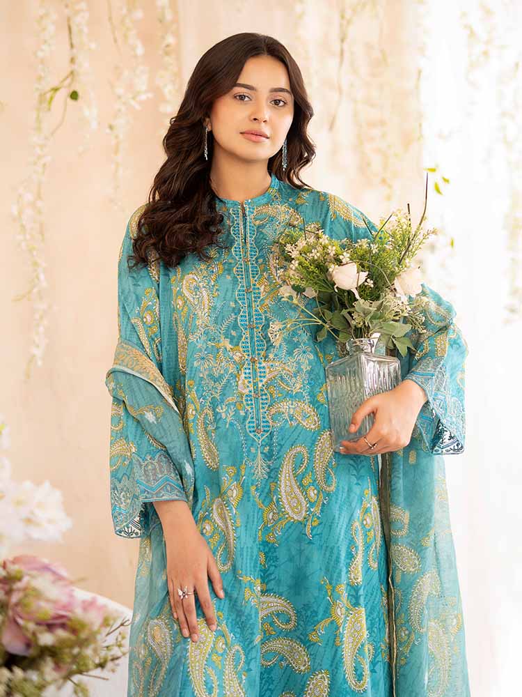 NOVA 3-Piece Unstitched Printed Lawn Embroidered Suit