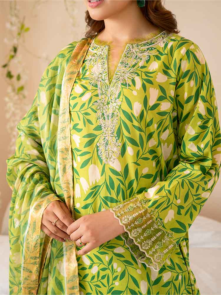 NOVA 3-Piece Unstitched Printed Lawn Embroidered Suit