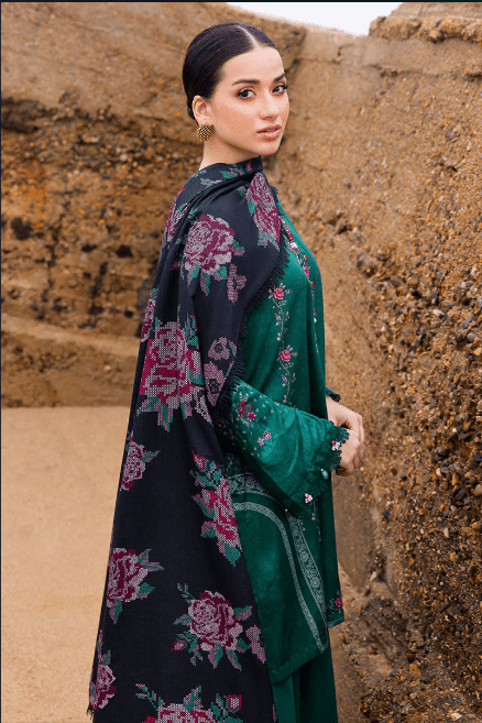 Crossstitch Garland Whisper 3-Piece Satin Printed Suit