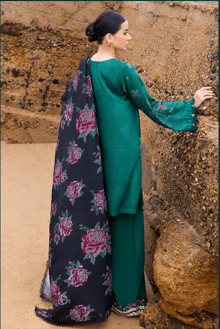 Crossstitch Garland Whisper 3-Piece Satin Printed Suit